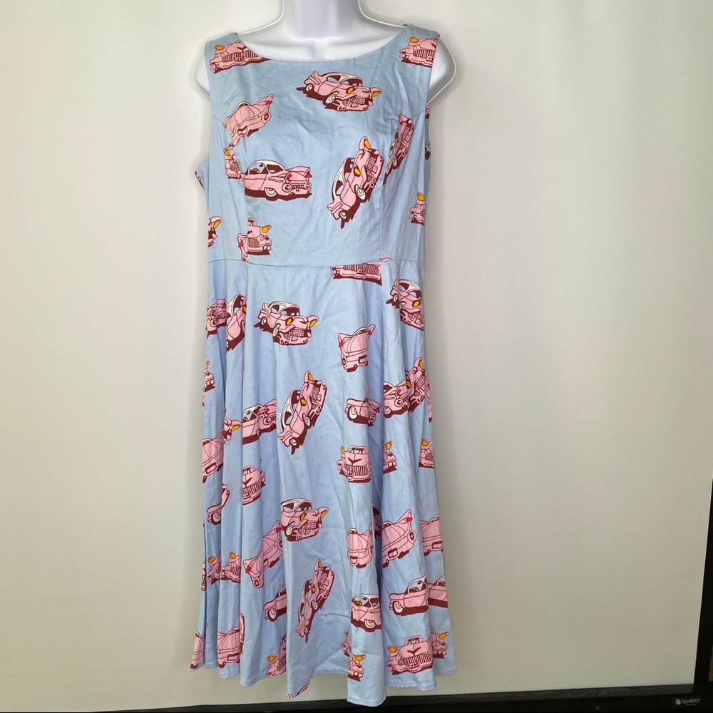 Rockabilly Pin-up style sleeveless dress car print